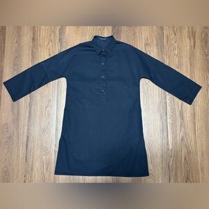 Sofie D’Hoore Deep Blue Minimalist Shirt Dress EU 42 Oversized Luxe Designer